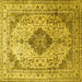 Square Medallion Yellow Traditional Rug, tr1093yw