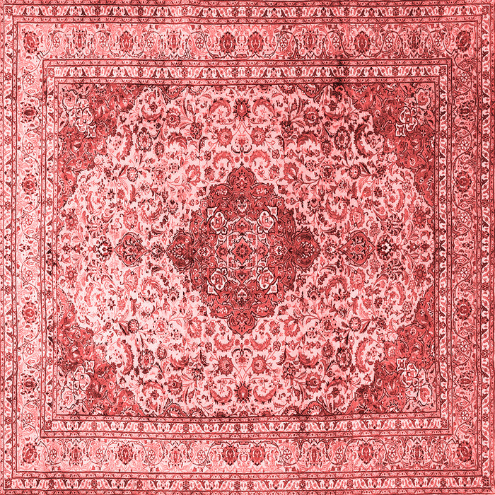 Medallion Red Traditional Rug, tr1093red