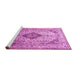 Sideview of Machine Washable Medallion Pink Traditional Rug, wshtr1093pnk