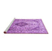 Sideview of Machine Washable Medallion Purple Traditional Area Rugs, wshtr1093pur