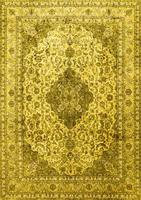 Medallion Yellow Traditional Rug, tr1093yw