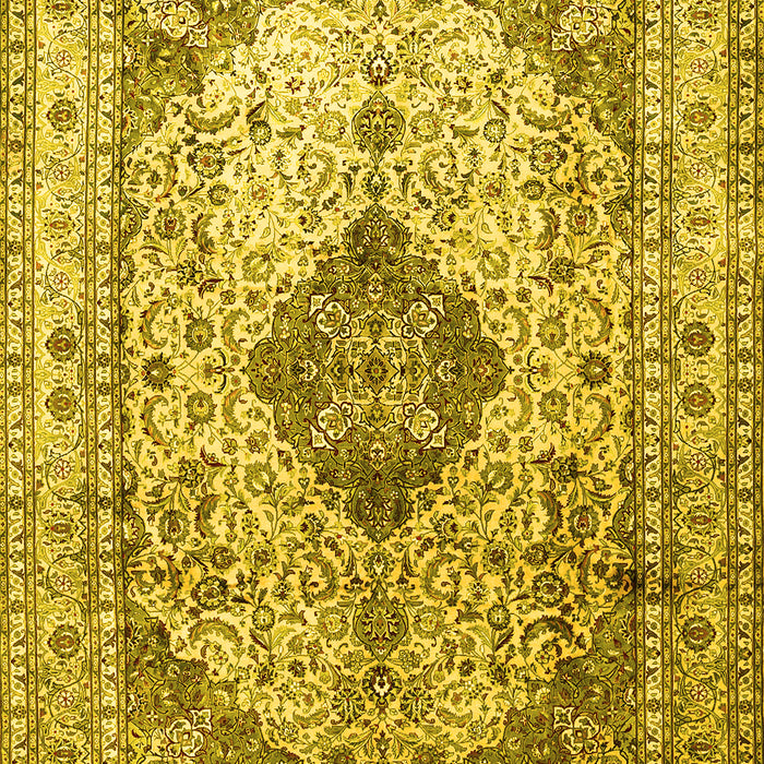 Medallion Yellow Traditional Rug, tr1093yw