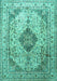 Medallion Turquoise Traditional Rug, tr1093turq