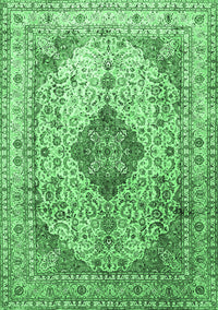 Medallion Emerald Green Traditional Rug, tr1093emgrn