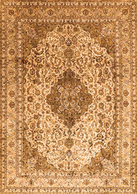 Medallion Orange Traditional Rug, tr1093org