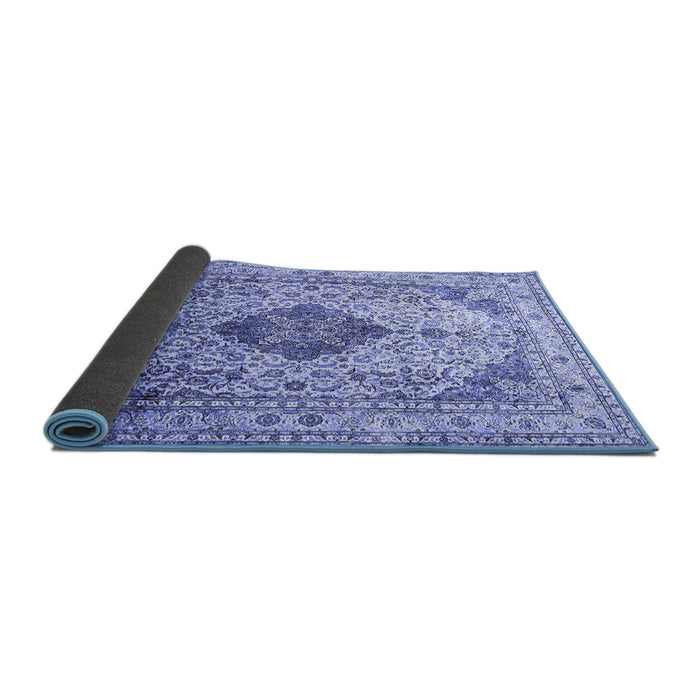 Sideview of Medallion Blue Traditional Rug, tr1093blu