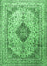 Machine Washable Medallion Emerald Green Traditional Area Rugs, wshtr1093emgrn