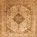 Serging Thickness of Medallion Orange Traditional Rug, tr1093org