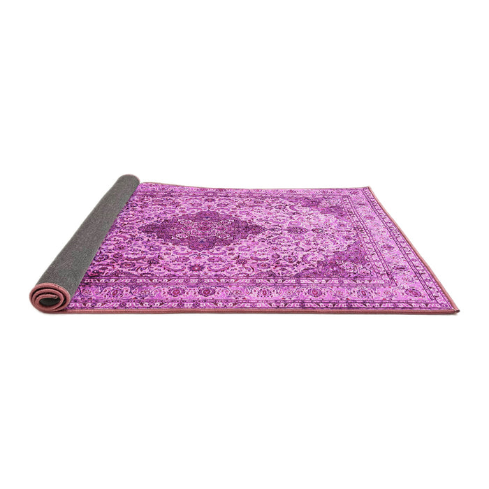 Sideview of Medallion Pink Traditional Rug, tr1093pnk
