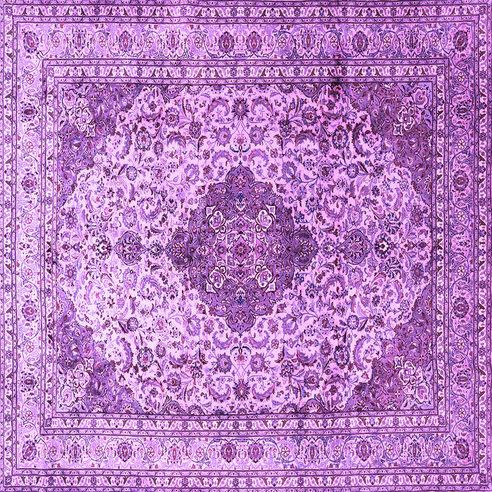 Square Medallion Purple Traditional Rug, tr1093pur