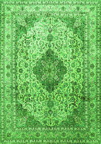 Medallion Green Traditional Rug, tr1093grn