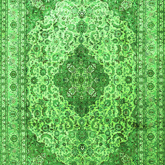 Medallion Green Traditional Rug, tr1093grn