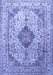 Machine Washable Medallion Blue Traditional Rug, wshtr1093blu