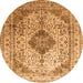 Square Medallion Orange Traditional Rug, tr1093org