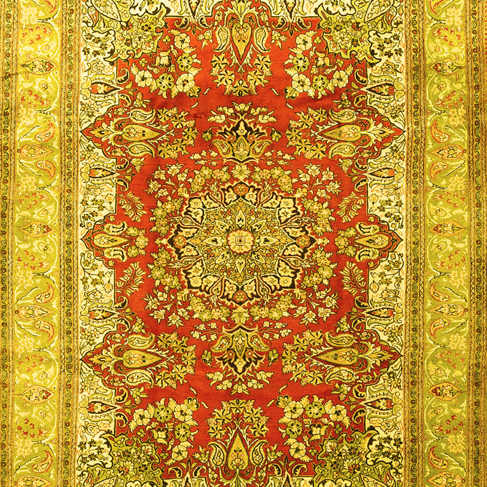 Machine Washable Persian Yellow Traditional Rug, wshtr1094yw