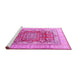 Sideview of Machine Washable Persian Pink Traditional Rug, wshtr1094pnk