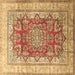 Square Persian Brown Traditional Rug, tr1094brn