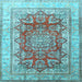 Square Persian Light Blue Traditional Rug, tr1094lblu