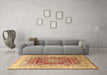 Machine Washable Persian Brown Traditional Rug in a Living Room,, wshtr1094brn