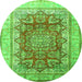 Machine Washable Persian Green Traditional Area Rugs, wshtr1094grn