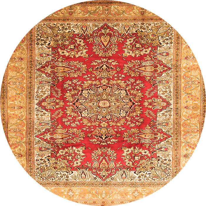 Square Persian Orange Traditional Rug, tr1094org