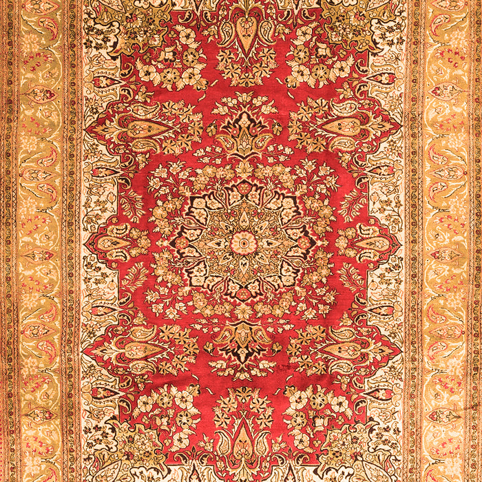 Serging Thickness of Machine Washable Persian Orange Traditional Area Rugs, wshtr1094org