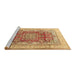 Sideview of Machine Washable Persian Brown Traditional Rug, wshtr1094brn