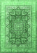 Machine Washable Persian Emerald Green Traditional Area Rugs, wshtr1094emgrn