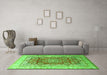 Machine Washable Persian Green Traditional Area Rugs in a Living Room,, wshtr1094grn