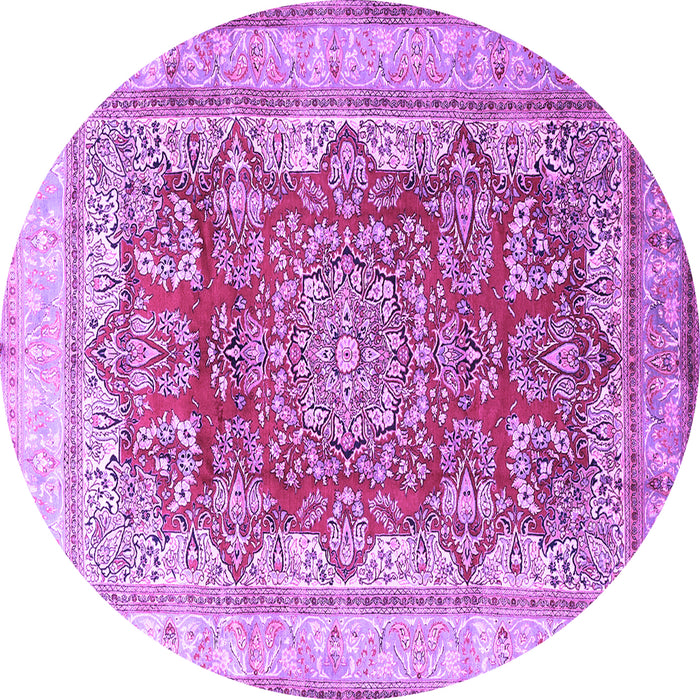 Round Persian Purple Traditional Rug, tr1094pur