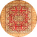 Machine Washable Persian Orange Traditional Area Rugs, wshtr1094org