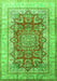 Serging Thickness of Machine Washable Persian Green Traditional Area Rugs, wshtr1094grn