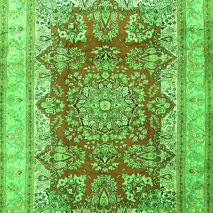 Serging Thickness of Machine Washable Persian Green Traditional Area Rugs, wshtr1094grn