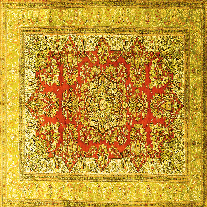 Square Persian Yellow Traditional Rug, tr1094yw