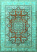 Machine Washable Persian Turquoise Traditional Area Rugs, wshtr1094turq