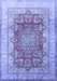 Machine Washable Persian Blue Traditional Rug, wshtr1094blu