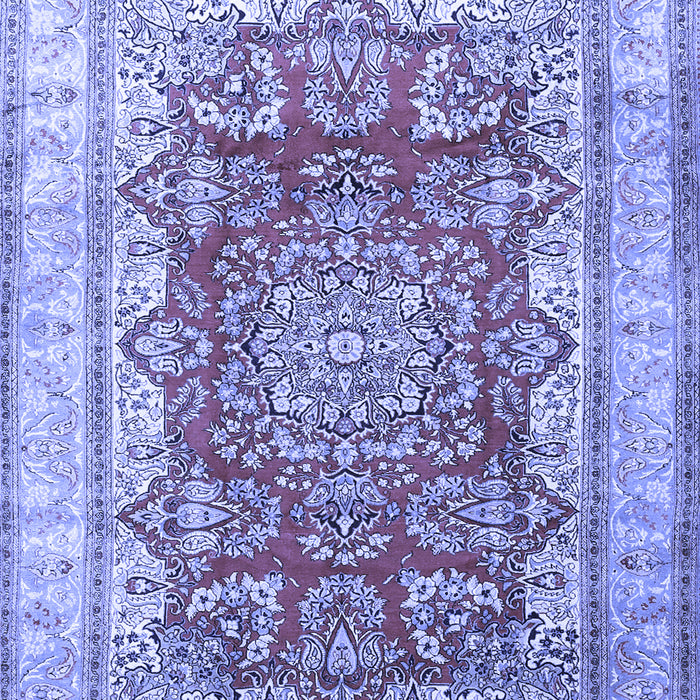 Machine Washable Persian Blue Traditional Rug, wshtr1094blu