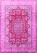 Machine Washable Persian Pink Traditional Rug, wshtr1094pnk