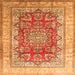 Serging Thickness of Persian Orange Traditional Rug, tr1094org
