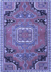 Medallion Blue Traditional Rug, tr1095blu