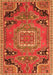 Serging Thickness of Machine Washable Medallion Orange Traditional Area Rugs, wshtr1095org