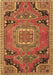 Machine Washable Medallion Brown Traditional Rug, wshtr1095brn