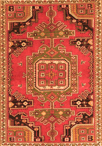 Medallion Orange Traditional Rug, tr1095org