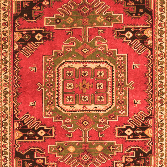 Medallion Orange Traditional Rug, tr1095org