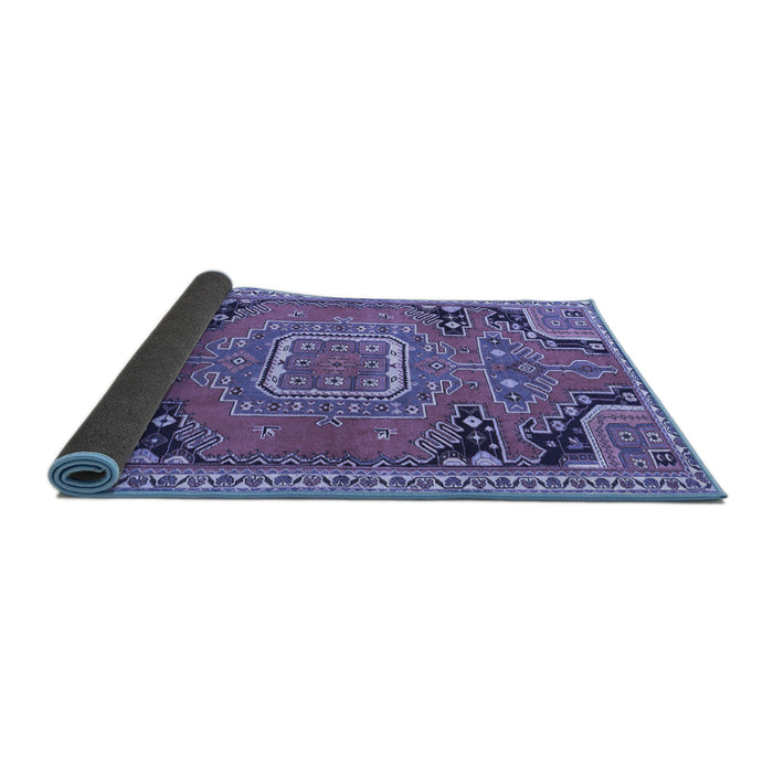 Sideview of Medallion Blue Traditional Rug, tr1095blu