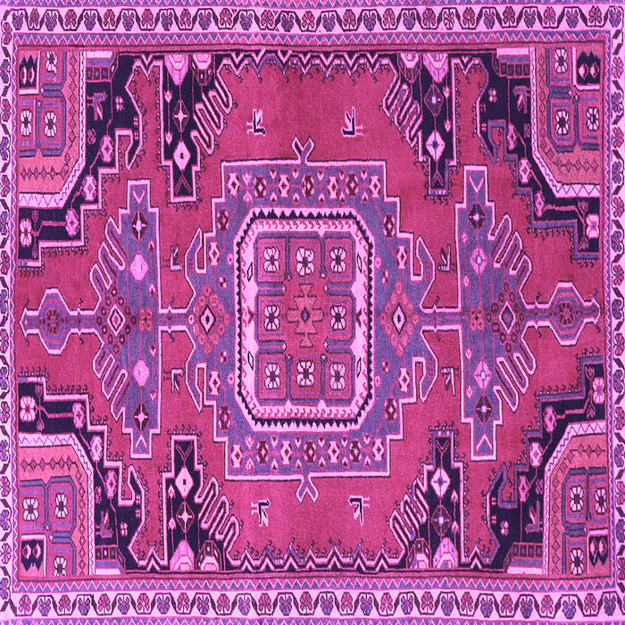 Square Medallion Purple Traditional Rug, tr1095pur