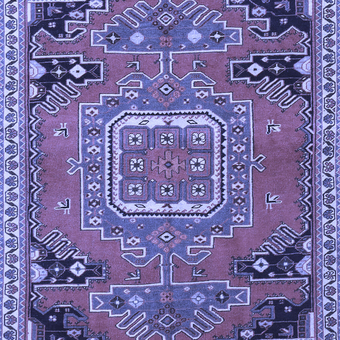 Medallion Blue Traditional Rug, tr1095blu