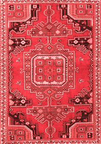 Medallion Red Traditional Rug, tr1095red