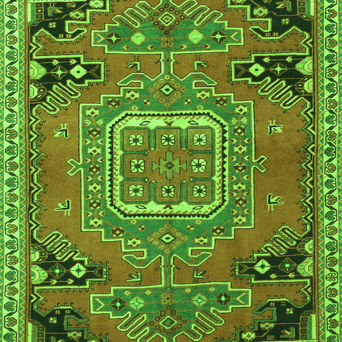 Medallion Green Traditional Rug, tr1095grn