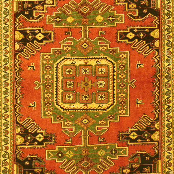 Medallion Yellow Traditional Rug, tr1095yw
